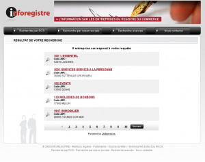 Inforegistre Liste des clients